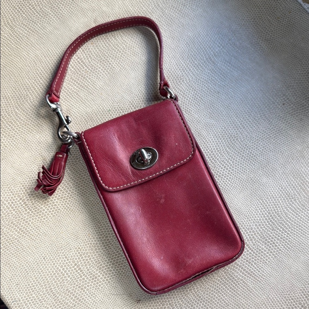 Vintage Legacy Coach Red Leather Wristlet